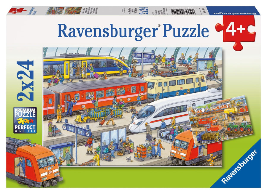 Busy Train Station by Peter Niederlander 2x24pcs Puzzle