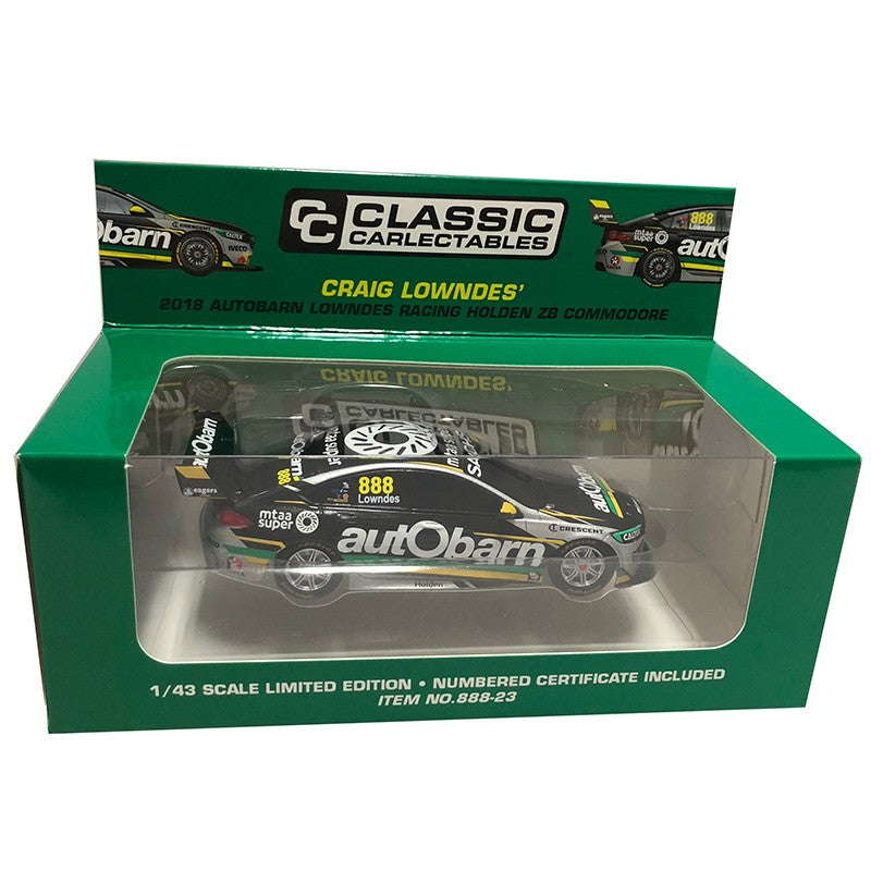 Classic Carlectables 1/43 18' Autobarn Lowndes Racing Holden ZB Commodore 888 (C. Lowndes)