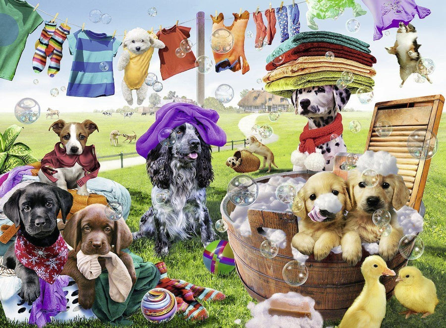 Colorful Laundry Day by Adrain Chesterman 100pcs Puzzle