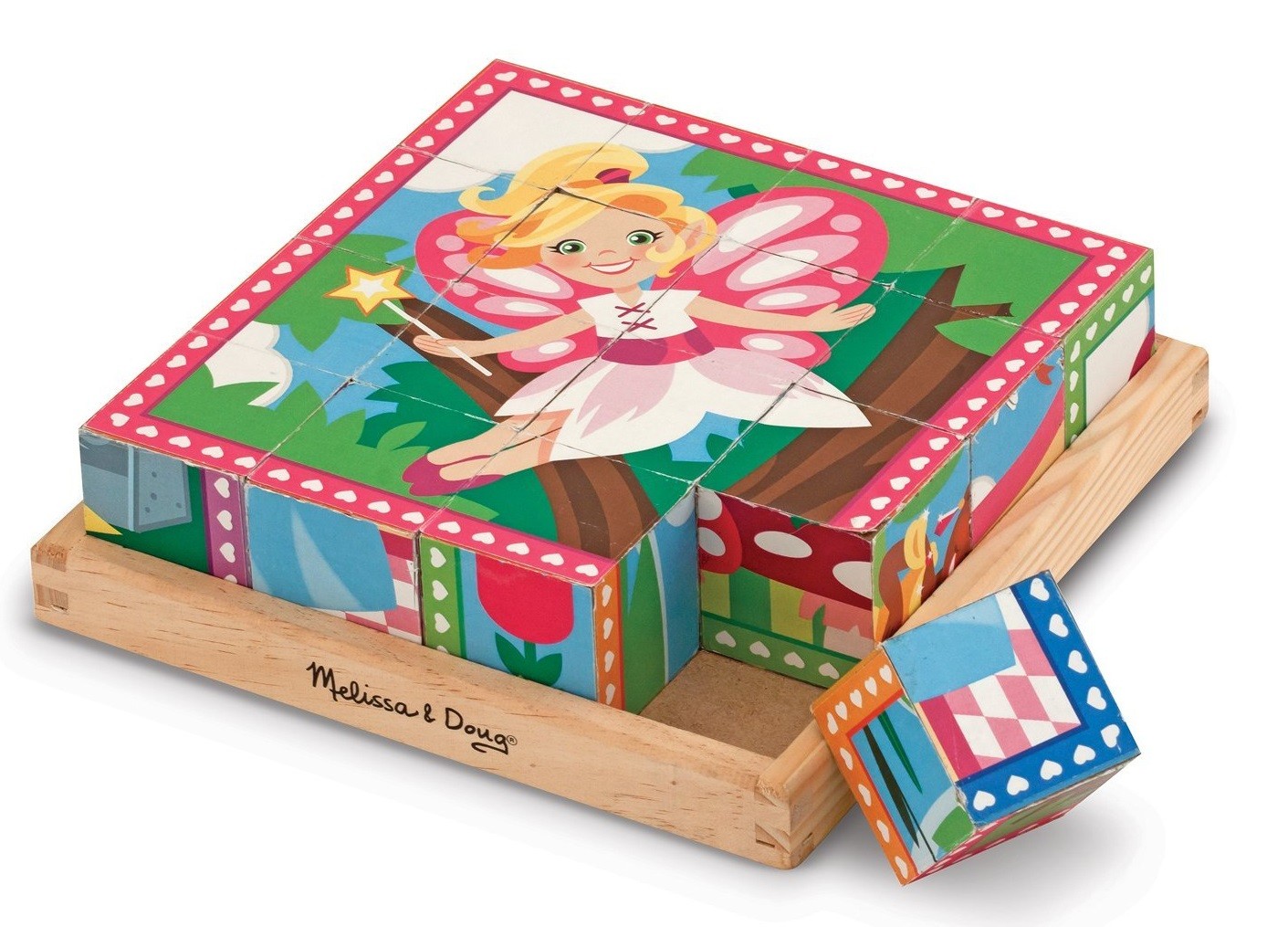 Create 6 Princesses & Faeires 16pcs Wooden Cube Puzzle