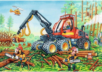 Diggers at Work by Stephan Baumann 2x24pcs Puzzle