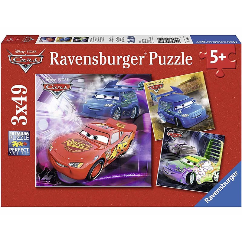 Disney Cars On The Racetrack 3x49pcs Puzzle