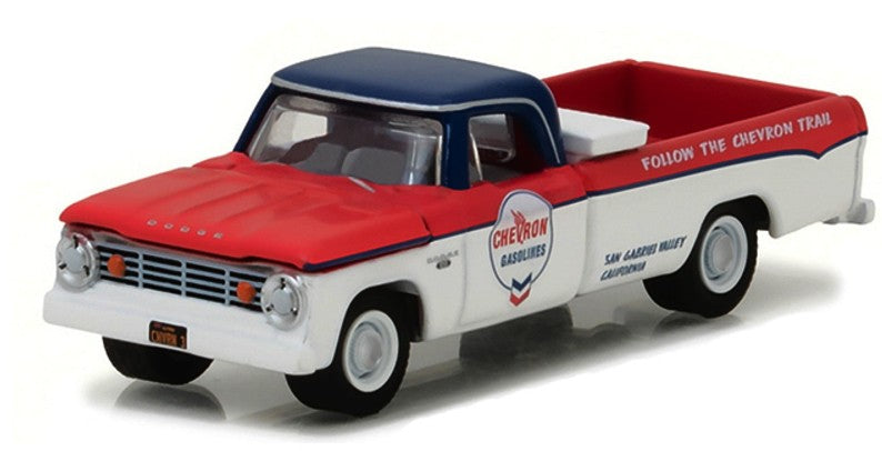 Greenlight 1/64 1965 Dodge D-100 Long Bed With Tool Box "Chevron Gasolines"
