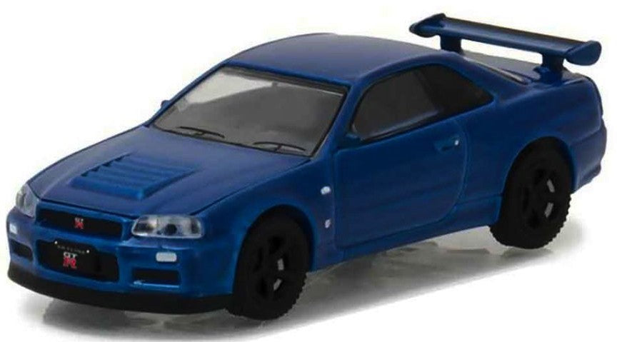 Greenlight 1/64 2002 Nissan Skyline GT-R R34 (Blue)