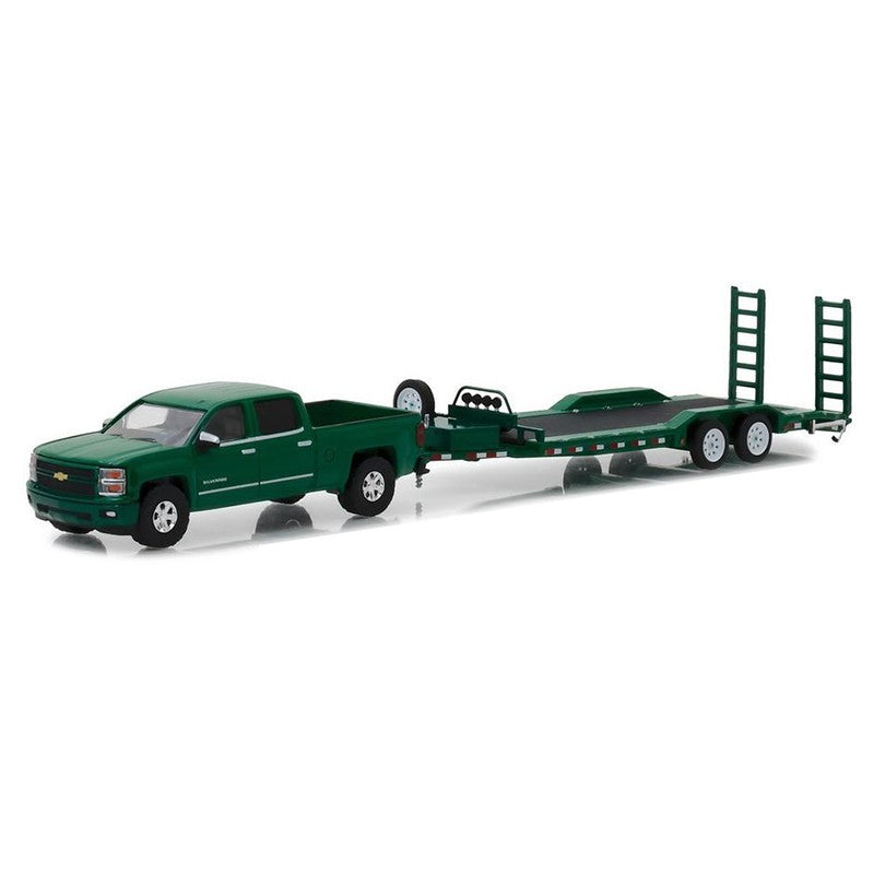 Greenlight 1/64 2015 Chevrolet Silverado And Heavy Duty Trailer