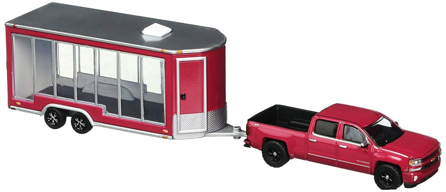 Greenlight 1/64 2016 Chevrolet Silverado and Display Trailer