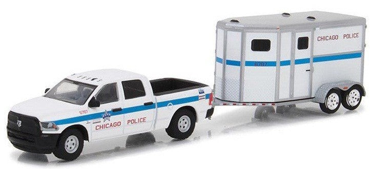 Greenlight 1/64 2017 Ram 2500 & Horse Trailer - Chicago Police Mounted Patrol