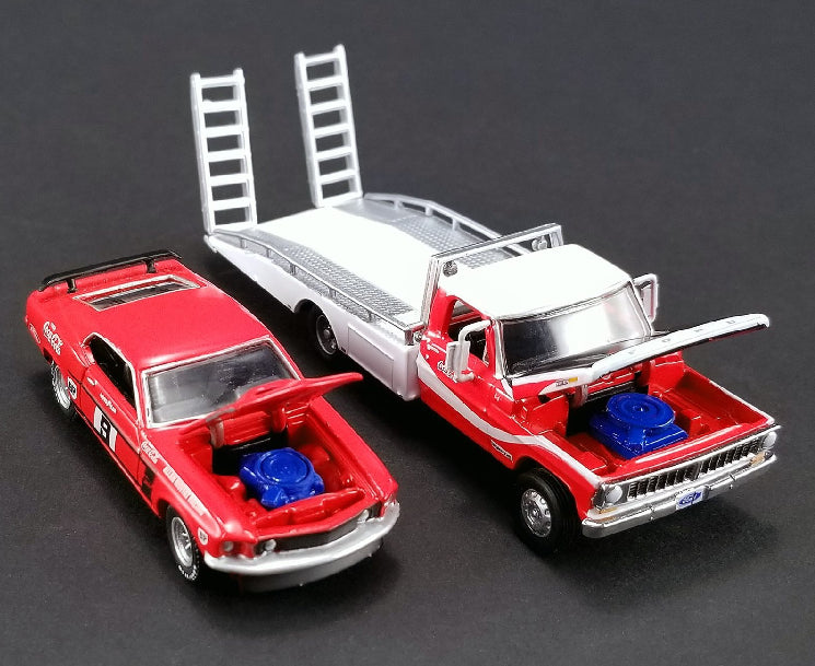 Greenlight 1/64 Allan Moffat's 1969 302 Trans Am Mustang & Ford F-350 Ramp Truck