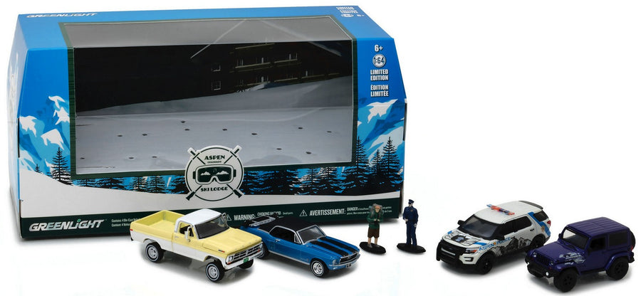 Greenlight 1/64 Aspen, Colorado Ski Lodge - 4 Car Set