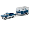Greenlight 1/64 Hitch & Tow 1972 Ford F-100 & Horse Trailer (Blue & White)