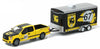 Greenlight 1/64 Hitch&Tow 2015 Ford F-150&Enclosed Car Trailer (Yellow)