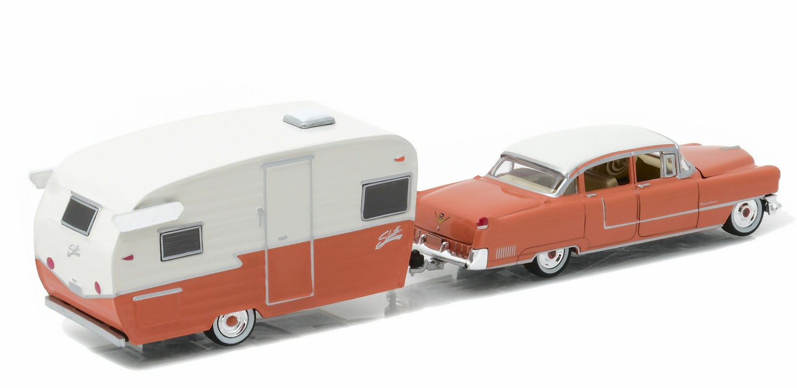 Greenlight 1/64 Hitch&Tow 55' Cadillac Fleetwood Series 60 & Shasta Airflyte