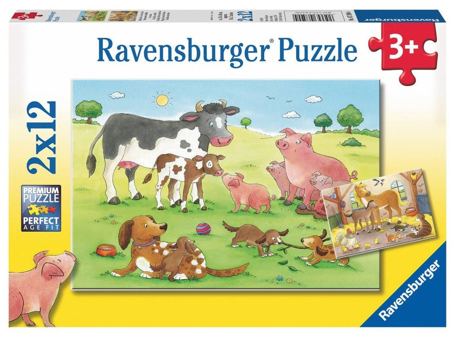 Happy Animal Families by Carolin Gortler 2x12pc Puzzle