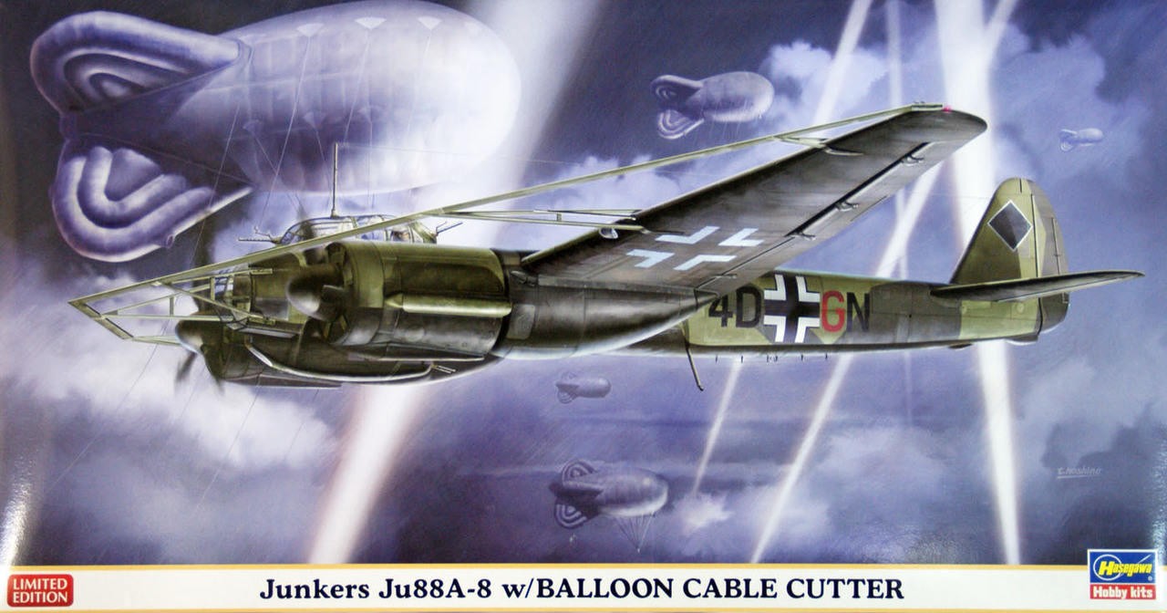Hasegawa 1/72 Junkers Ju-88A-8 w/Balloon Cable Cutter Kit
