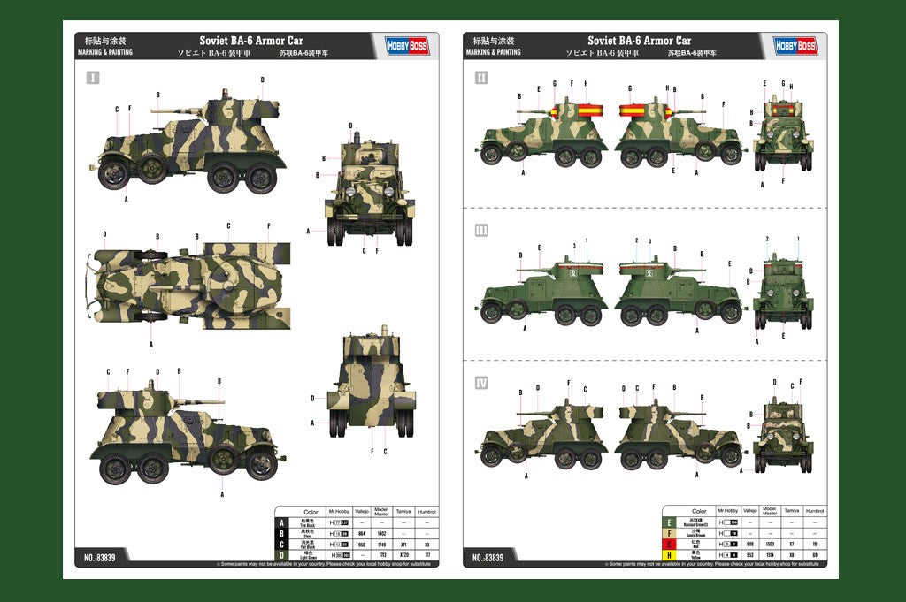 HobbyBoss 1/35 Soviet BA-6 Armor Car Kit HB-83839