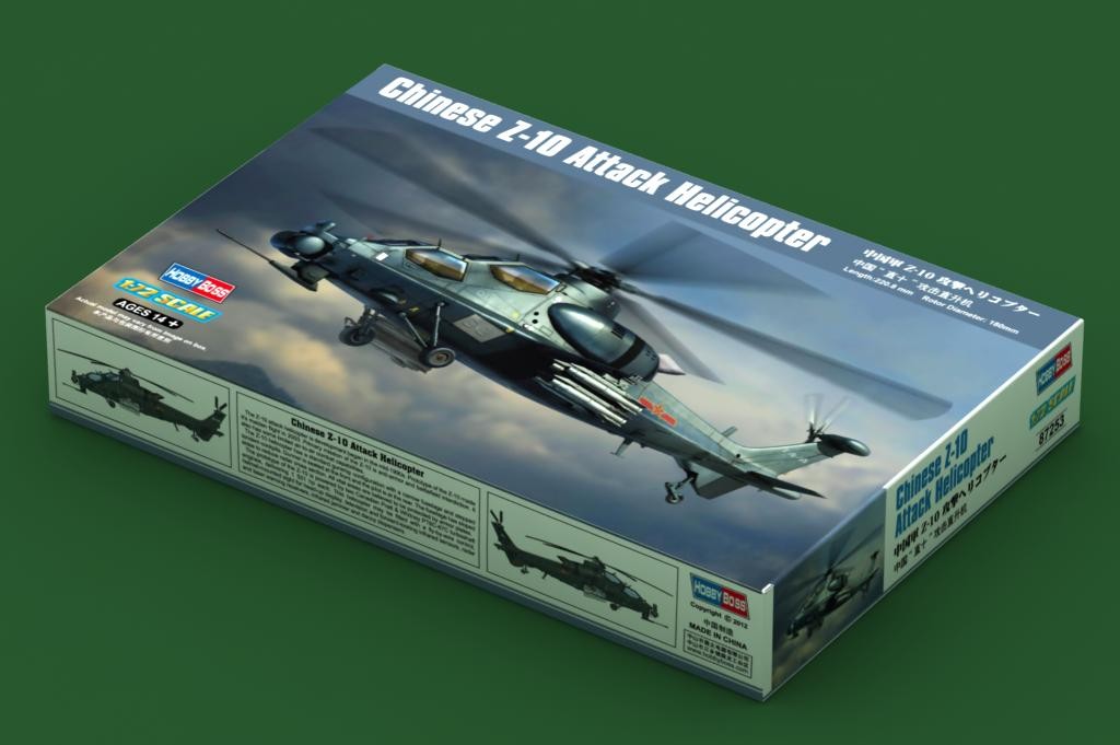 HobbyBoss 1/72 Chinese Z-10 Attack Helicopter Kit HB-87253