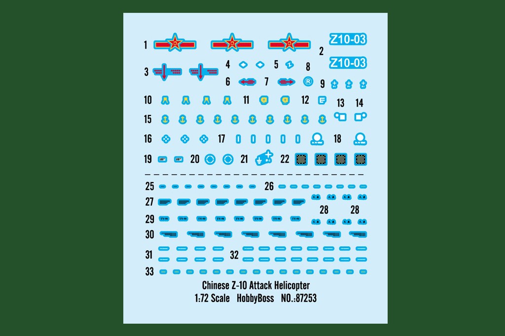 HobbyBoss 1/72 Chinese Z-10 Attack Helicopter Kit HB-87253