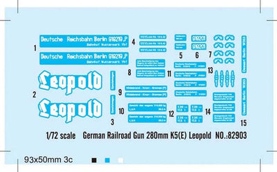 HobbyBoss 1/72 German 280mm K5(E) Railway Gun Leopold Kit