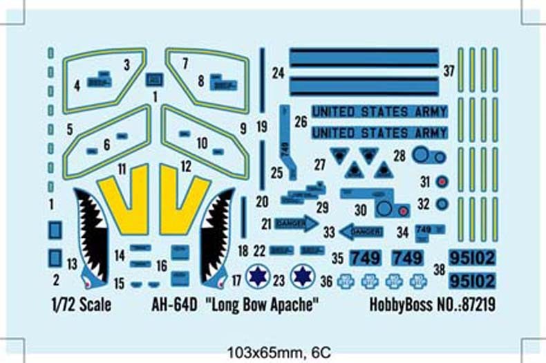 HobbyBoss 1/72 AH-64D Apache Longbow Kit HB-87219