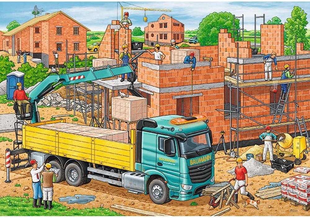 House Construction Site by Frank Bayer 2x12pcs Puzzle