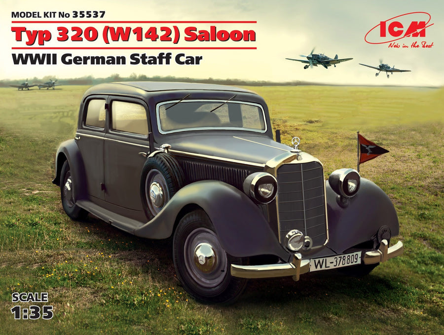ICM 1/35 Typ 320 (W142) Saloon WWII German Staff Car Kit ICM-35537