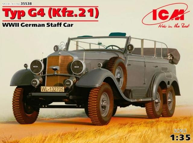ICM 1/35 Typ G4 (Kfz.21) WWII German Staff Car Kit ICM-35538