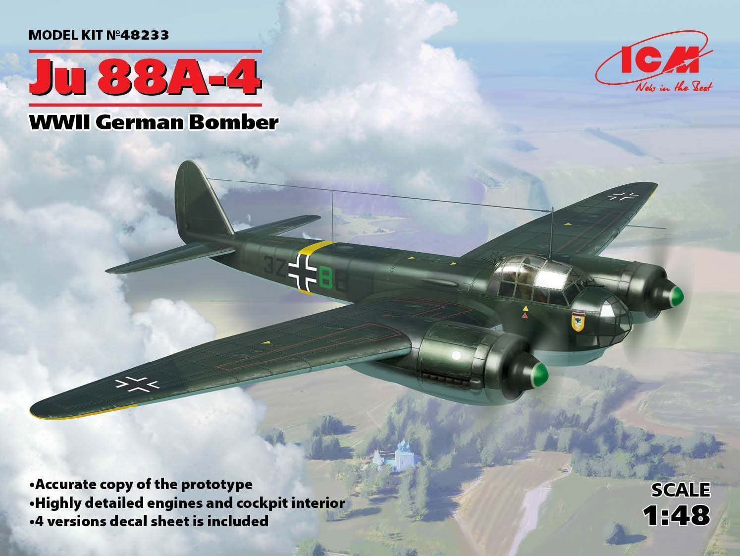 ICM 1/48 Ju 88A-4 WWII German Bomber Kit