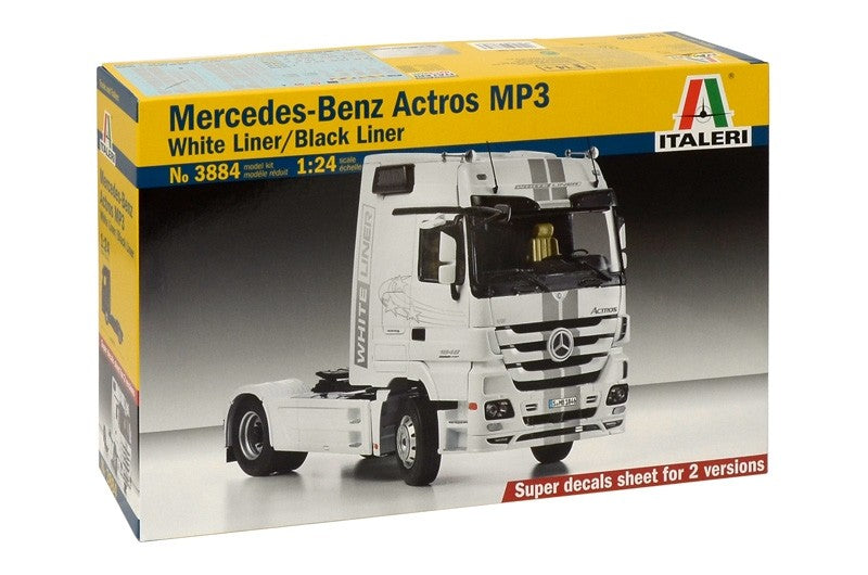 Italeri 1/24 Mercedes-Benz Actros MP3 White Liner/Black Liner Kit ITA-03884