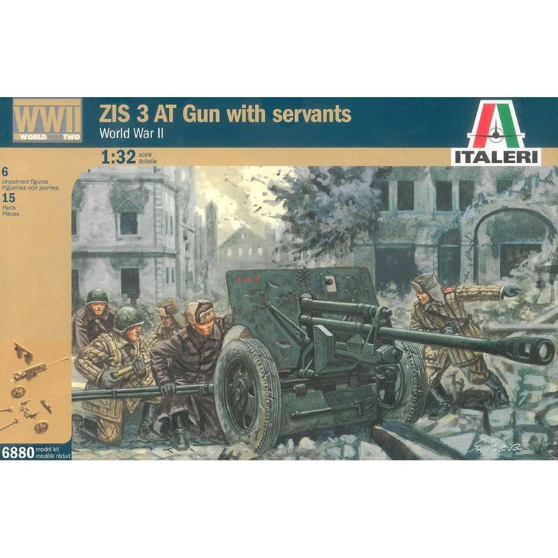 Italeri 1/32 ZIS 3 AT Gun With Servants Kit