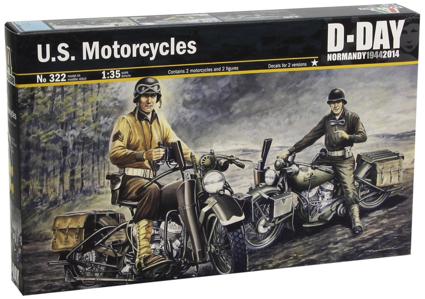 Italeri 1/35 U.S. Motorcycles (D-Day) Kit