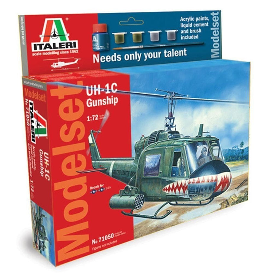 Italeri 1/72 UH-1C Gunship + Paint Set Kit