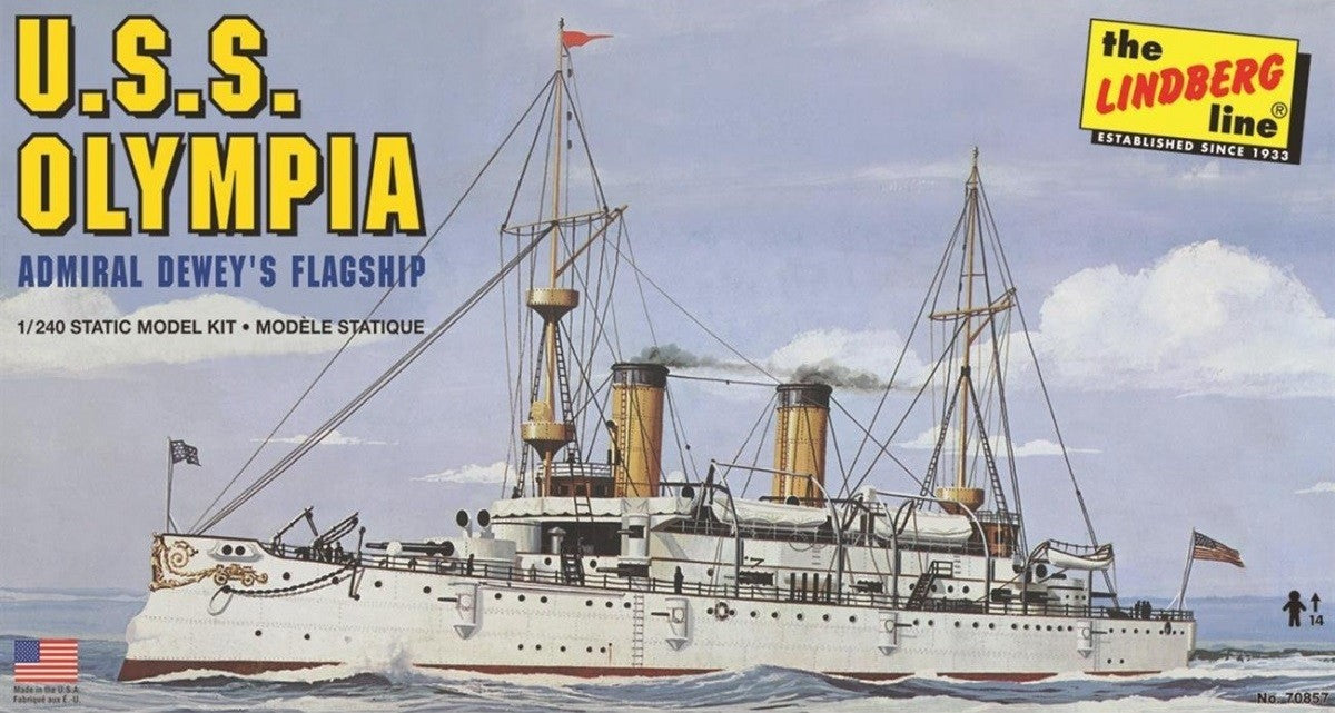 Lindberg 1/240 U.S.S. Olympia: Admiral Dewey's Flagship Kit