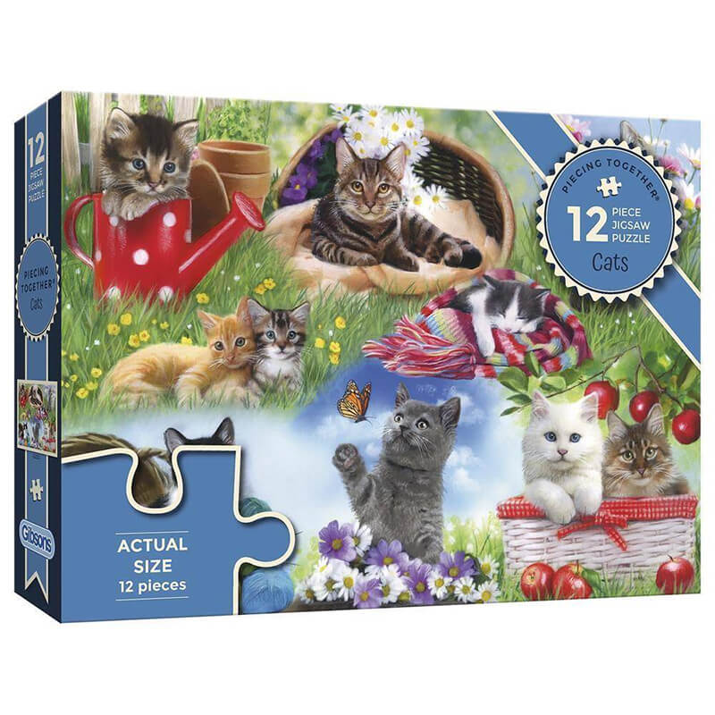 Piecing Together Cats 12pc Puzzle