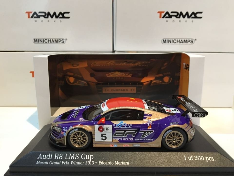 Minichamps x Tarmac Works 1/43 Audi R8 LMS Cup 2013 / Macau Grand Prix Winner / Edoardo Mortara