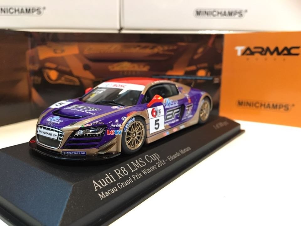 Minichamps x Tarmac Works 1/43 Audi R8 LMS Cup 2013 / Macau Grand Prix Winner / Edoardo Mortara