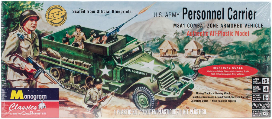 Monogram 1/35 Personnel Carrier M3A1 Combat Zone Armored Vehicle Kit