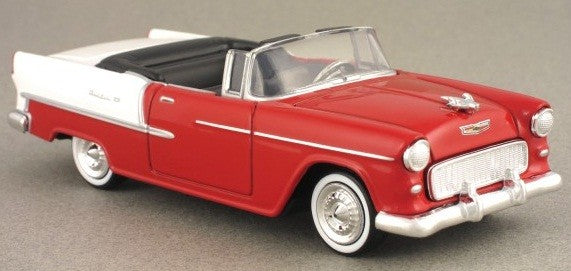 Motormax 1/43 1955 Chevy Bel Air Convertible (Red/White)