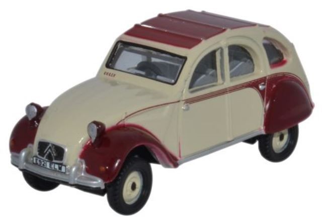 Oxford 1/76 Citroen 2CV Dolly Plum - Custard (Maroon & Cream) 76CT005