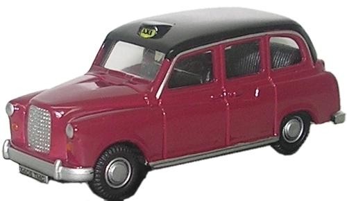 Oxford 1/76 FX4 Taxi (Maroon & Black) 76FX4003