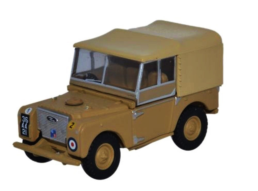 Oxford 1/76 Land Rover Series 1 80" Canvas 34th Light AA Reg, RAF Firdan