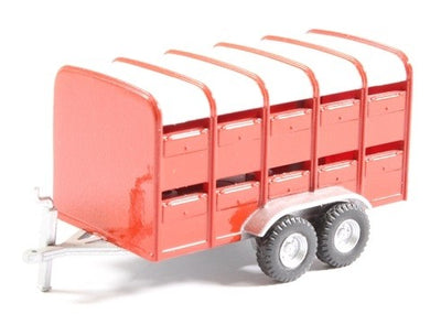 Oxford 1/76 Livestock Trailer (Red)