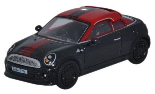 Oxford 1/76 Mini Coupe (Midnight Black/Red)