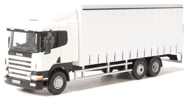 Oxford 1/76 Scania 94D 6 Wheel Curtainside (White)