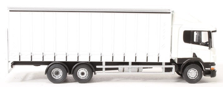 Oxford 1/76 Scania 94D 6 Wheel Curtainside (White)