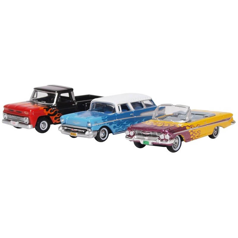 Oxford 1/87 3 Piece Set Chevrolet Hot Rods