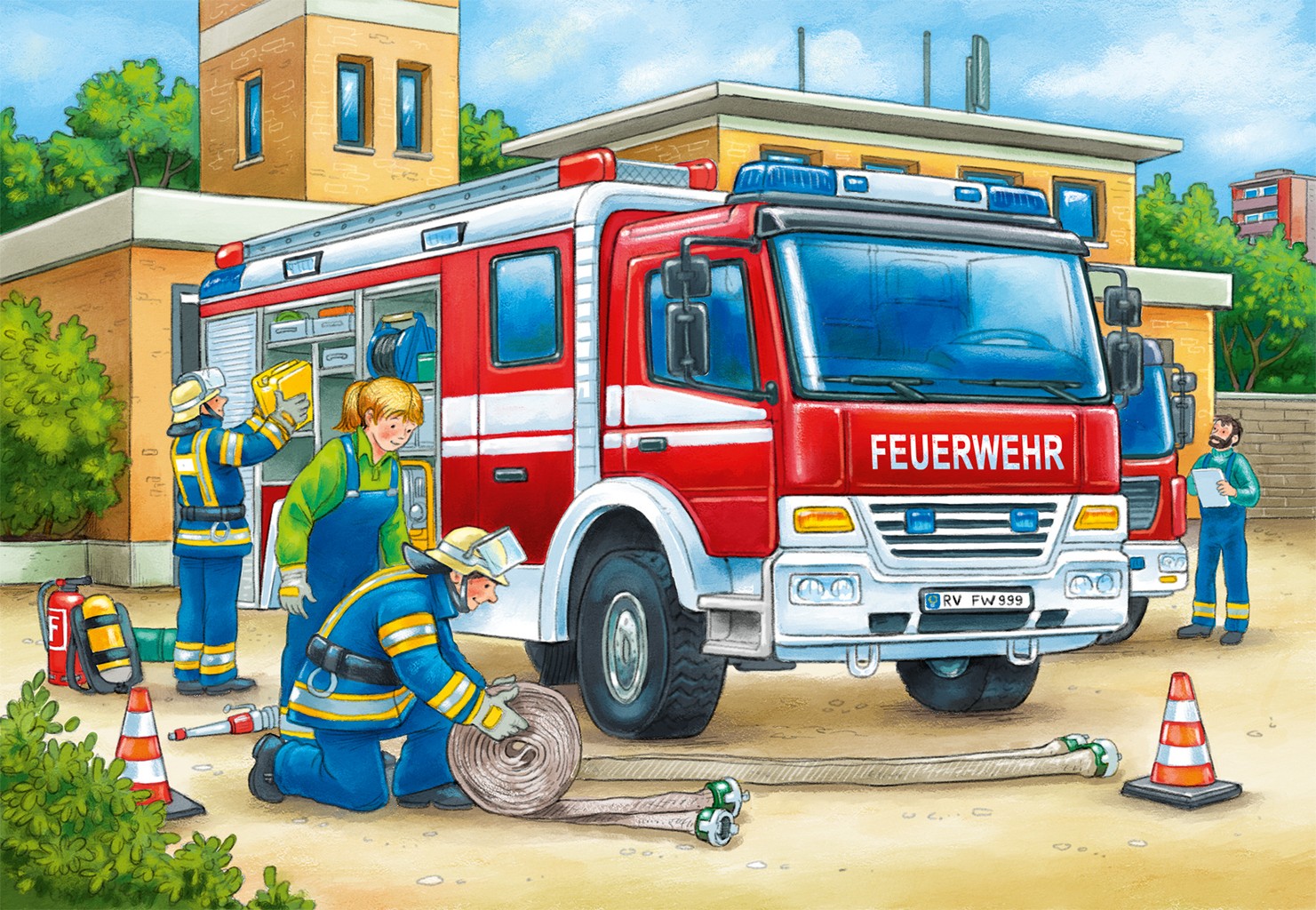 Police and Firefighters by Joachim Krause 2x12pcs Puzzle