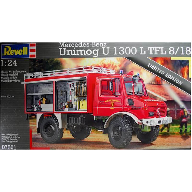自動車 Revell Mercedes-Benz Unlmog U1300 L TLF Mercedes Benz Unimog U1300L TLF 8/18 Fire Truck 1/24 Revell
