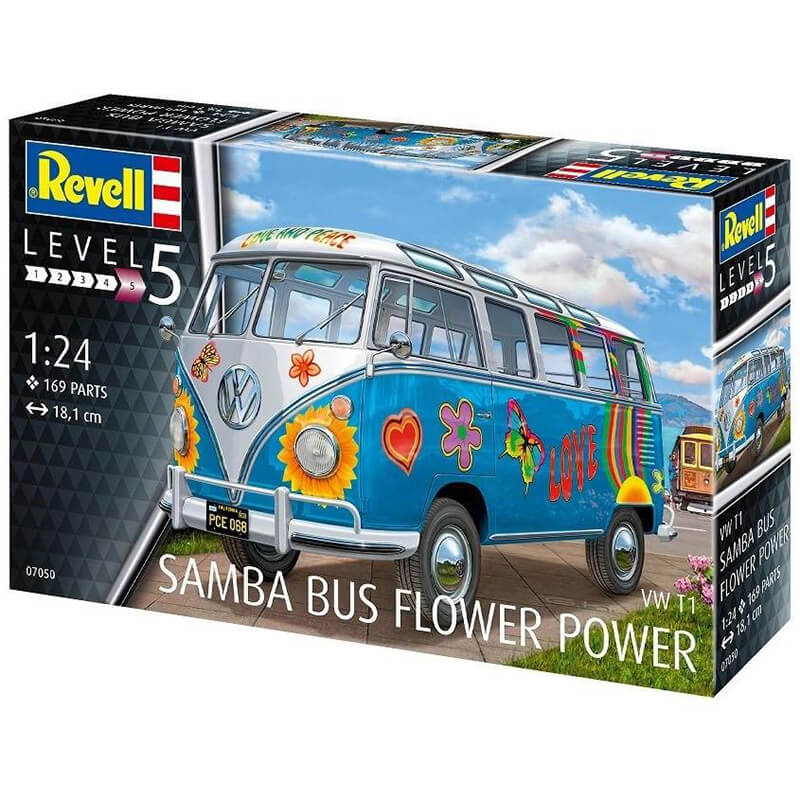 Revell 1/24 VW 1 Samba Bus Flower Power Kit