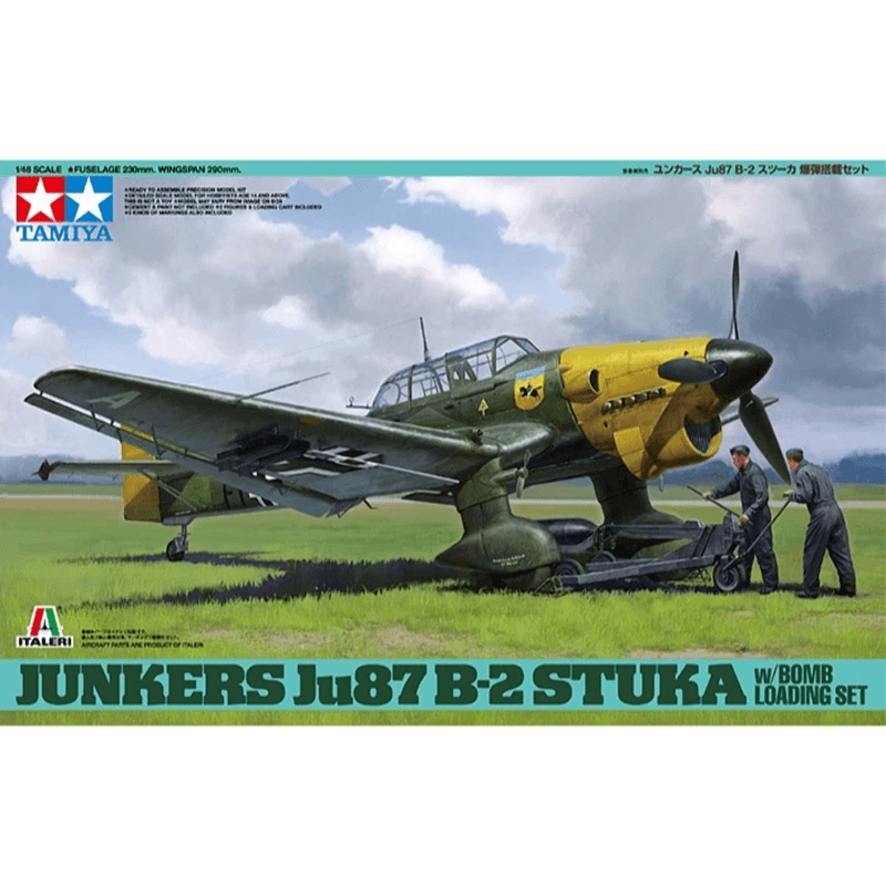 Tamiya 1/48 Junkers Ju87 B-2 Stuka w/Bomb Loading Set Kit