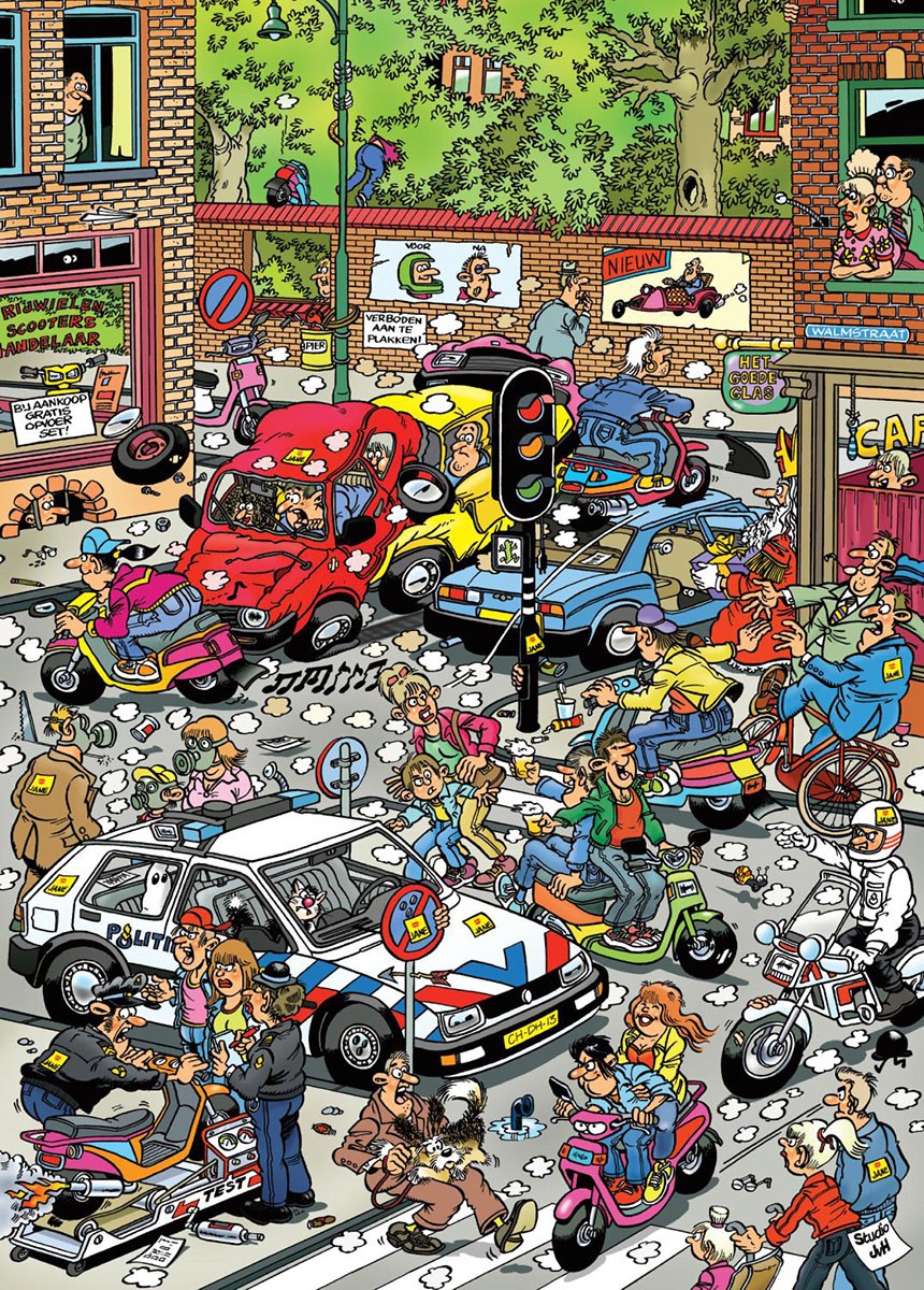 Scooter Scramble by Jan van Haasteren 1000pc Puzzle